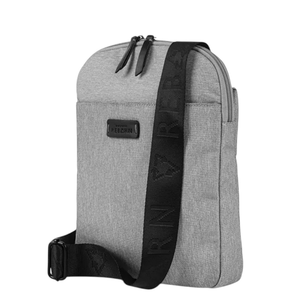 NWOT Bugatti Reborn Grey Slim Crossbody Bag Tablet Travel OS